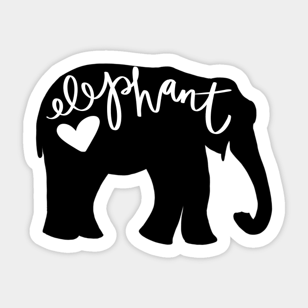 Elephant Love - Silhouette Sticker by eeliseart